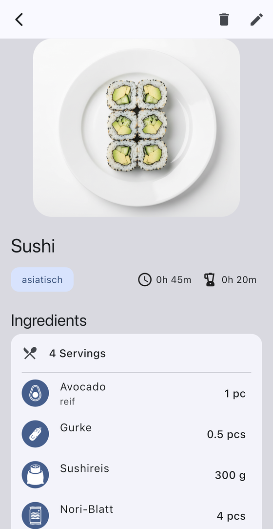 Recipe detail